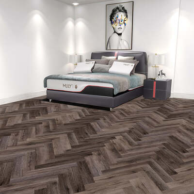 Lusso Portofino Herringbone Port Oak Glue Down LVT Vinyl Flooring – Lusso
