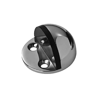 Eurospec Floor Mounted Shielded Door Stop, Polished Or Satin Stainless Steel - DSF1032 POLISHED STAINLESS STEEL
