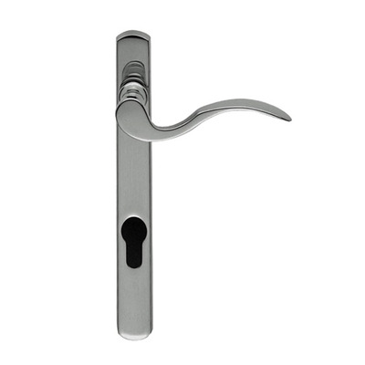 Carlisle Brass Scroll Narrow Plate, 92mm C/C, Euro Lock, Polished Chrome Door Handles - M140NP92CP (sold in pairs) RIGHT HAND - POLISHED CHROME