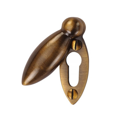 Heritage Brass Covered Oval Standard Key Escutcheon, Antique Brass - V1022-AT ANTIQUE BRASS