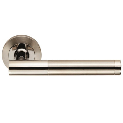 Eurospec Philadelphia Satin Stainless Steel Or Dual Finish Polished & Satin Stainless Steel Door Handles - SWL1194 (sold in pairs) SATIN STAINLESS STEEL