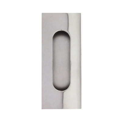 Excel Square Corner Oblong Flush Pull (Round Inner), Polished Stainless Steel - 3807 POLISHED STAINLESS STEEL