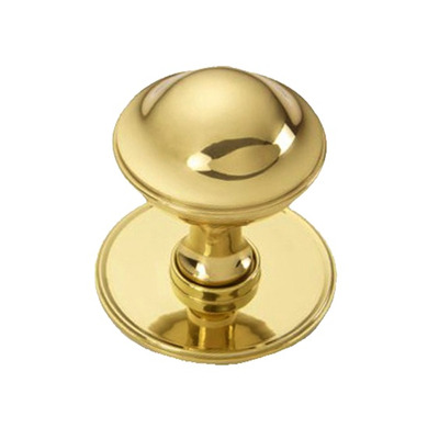 Croft Architectural Plain Round Centre Door Knob, 102mm Rose, Various Finishes Available* - 4175 POLISHED BRASS