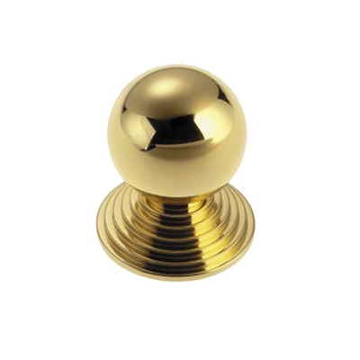 Croft Architectural Ball & Step Cupboard Door Knob, 32mm, *Various Finishes Available - 5102 POLISHED BRASS
