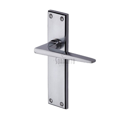 M Marcus Sorrento Swift Door Handles, Apollo Finish - Satin Chrome & Polished Chrome - SC-3400-AP (sold in pairs) LOCK (WITH KEYHOLE)