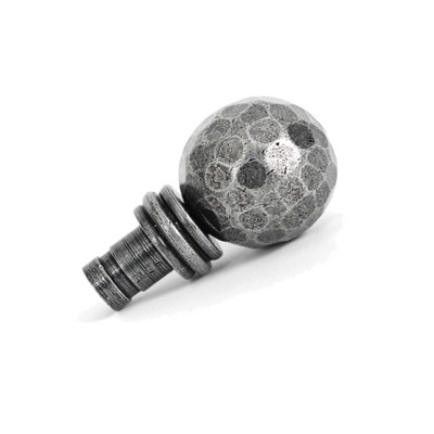 From The Anvil Beaten Ball Curtain Finial, Pewter - 33397 (Sold in pairs) PEWTER