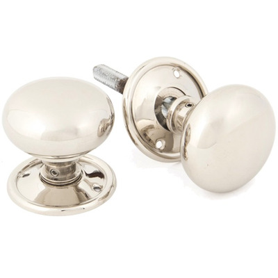 From The Anvil Mushroom Small (49mm Mortice/Rim Knob Set, Polished Nickel - 83839 (sold in pairs) POLISHED NICKEL