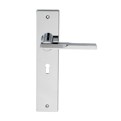 Carlisle Brass Manital Veronica Art Deco Style Door Handles, Polished Chrome - VE2RCP (sold in pairs) LOCK (WITH KEYHOLE)