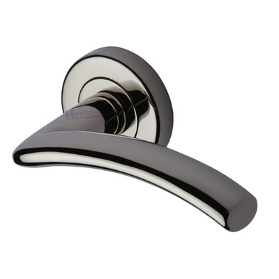Heritage Brass Centaur Door Handles On Round Rose, Polished Nickel - V3490-PNF (sold in pairs) POLISHED NICKEL