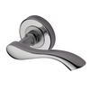 Heritage Brass Algarve Door Handles On Round Rose, Polished Chrome - V7210-PC (sold in pairs) POLISHED CHROME
