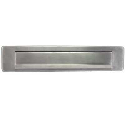 Hafele Spring Flap Letter Plate (350mm x 73mm), Satin Stainless Steel - 986.10.040 SATIN STAINLESS STEEL