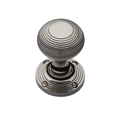 Heritage Brass Reeded Mortice Door Knobs, Polished Nickel - V971-PNF (sold in pairs) POLISHED NICKEL