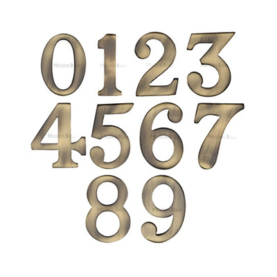 Heritage Brass 0-9 Self Adhesive Numerals (51mm - 2"), Antique Brass - C1568-AT ANTIQUE BRASS - 0
