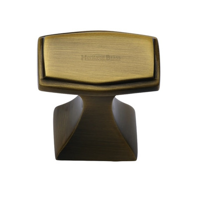 Heritage Brass Art Deco Design Cabinet Knob, Antique Brass - C0333 32-AT  ANTIQUE BRASS - 32mm