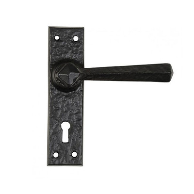 Kirkpatrick Black Antique Malleable Iron Lever Handle - AB2445 (sold in pairs) LOCK (WITH KEYHOLE)