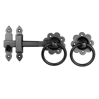 Kirkpatrick Smooth Black Malleable Iron Gate Latch (127mm, 152mm and 177mm Length) - AB3258 (C) BLACK ANTIQUE - 7"