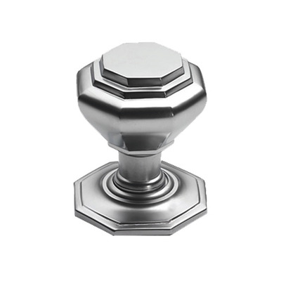 Prima Octagonal Centre Door Knobs (60mm Or 67mm), Satin Chrome - SCP15 A) 60mm - SATIN CHROME