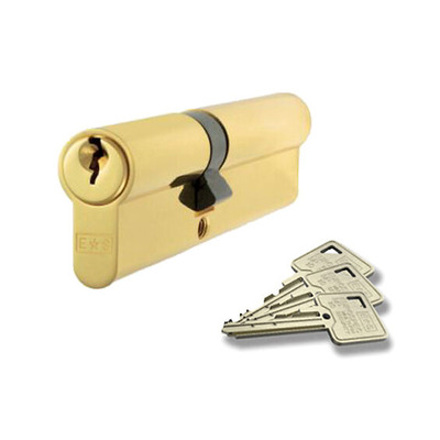 Eurospec MP5 Euro Profile 5 Pin Double Cylinders, (Various Sizes) Polished Brass - CYA712PB 40/40mm - KEYED ALIKE *7-10 Working Days*