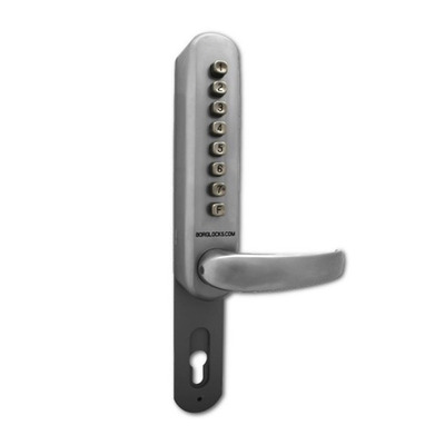 Borg Locks BL6100 Narrow Style Digital Lock With UPVC Extension, Satin Silver OR White - L25201 SATIN SILVER