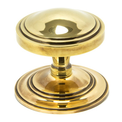 From The Anvil Art Period Deco Centre Door Knob, Aged Brass - 90071 AGED BRASS