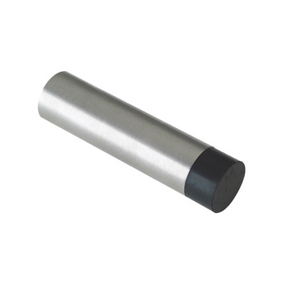 Zoo Hardware ZAS Cylinder Door Stop Without Rose (75mm Length - 19mm Diameter), Satin Stainless Steel - ZAS08BSS SATIN STAINLESS STEEL