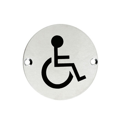 Zoo Hardware ZSS Door Sign - Disabled Facilities Symbol, Satin Stainless Steel - ZSS07SS SATIN STAINLESS STEEL