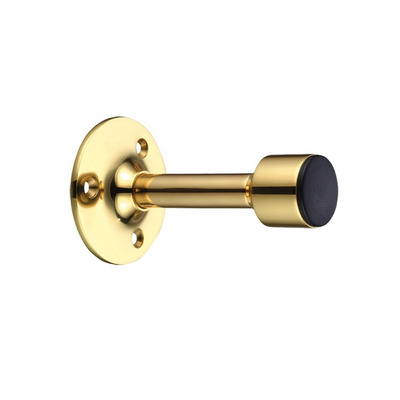 Zoo Hardware Fulton & Bray Cylinder Door Stop With Rose, Polished Brass - FB16 POLISHED BRASS