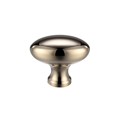 Zoo Hardware Fulton & Bray Oval Cupboard Knobs (32mm OR 38mm), PVD Stainless Polished Nickel - FCH05PVDN POLISHED NICKEL - 38mm x 22mm