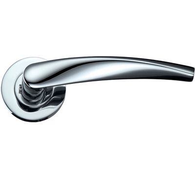 Zoo Hardware Stanza Vesta Lever On Round Rose, Polished Chrome - ZPZ210CP (sold in pairs) POLISHED CHROME