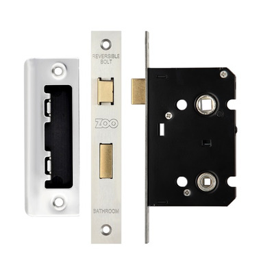 Zoo Hardware Contract Bathroom Lock (64mm OR 76mm), Satin Stainless Steel - ZBC64SS 64mm (2.5 INCH) - SATIN STAINLESS STEEL