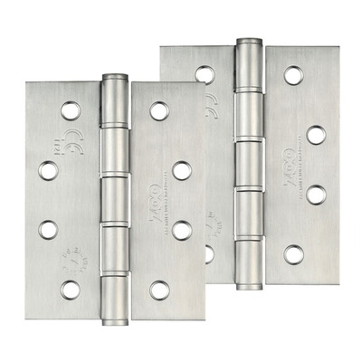Zoo Hardware 4 Inch Grade 201 Washered Hinge, Satin Stainless Steel - ZHSSW243S (sold in pairs) SATIN STAINLESS STEEL - 102mm x 76mm x 2mm