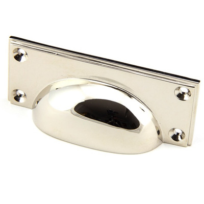 From The Anvil Art Deco Drawer Pull (84mm C/C), Polished Nickel - 45401 POLISHED NICKEL