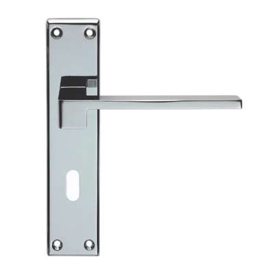 Carlisle Brass Serozzetta Equi Door Handles On Backplate, Polished Chrome - SZM371CP (sold in pairs) BATHROOM