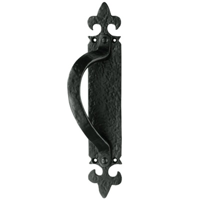 Carlisle Brass Ludlow Foundries Offset Pull Handle On Backplate (Left OR Right Hand), Black Antique - LF5260 BLACK ANTIQUE - (RIGHT HAND)