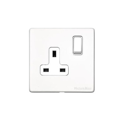 M Marcus Electrical Vintage Single 13 AMP Switched Socket, Gloss White - XGL.140.W GLOSS WHITE