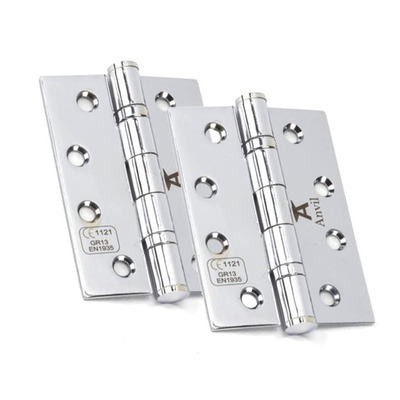 From The Anvil 4 Inch Ball Bearing Butt Hinges, Polished Chrome - 49576 (sold in pairs)  POLISHED CHROME