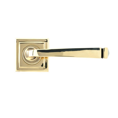 From The Anvil Avon Door Handles On Square Rose, Aged Brass - 45614 (sold in pairs) AGED BRASS - UNSPRUNG