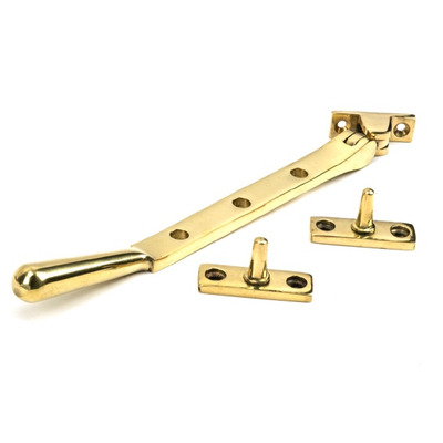 From The Anvil Newbury Window Stay (8", 10" Or 12"), Polished Brass - 46715 POLISHED BRASS - 8"