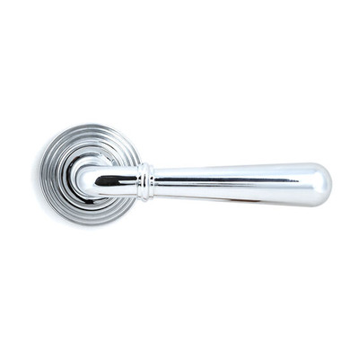 From The Anvil Newbury Door Handles On Beehive Rose, Polished Chrome - 46055 (sold in pairs) POLISHED CHROME - SPRUNG