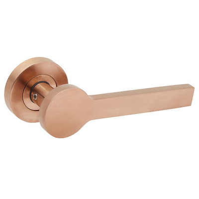 Access Hardware Novas Collection Door Handles On Round Rose, Satin Copper - B0110SCU (sold in pairs) SATIN COPPER
