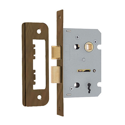 Frelan Hardware 2 Lever Contract Sash Lock (64mm OR 76mm), Antique Brass - JL470AB 76mm (3 INCH) - ANTIQUE BRASS