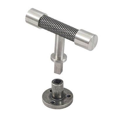 Finesse Immix Knurl Anti Rotation T-Bar Cabinet Knob (70mm Length), Stainless Steel - IMX1008-S STAINLESS STEEL