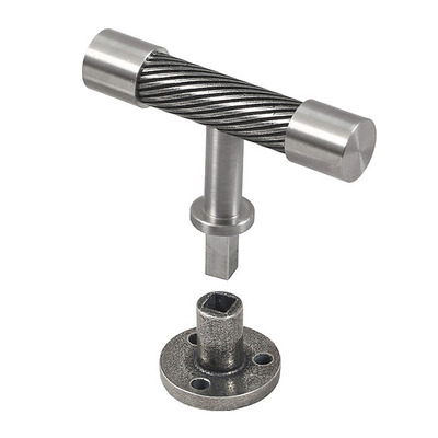 Finesse Immix Spiral Anti Rotation T-Bar Cabinet Knob (70mm Length), Stainless Steel - IMX3008-S STAINLESS STEEL