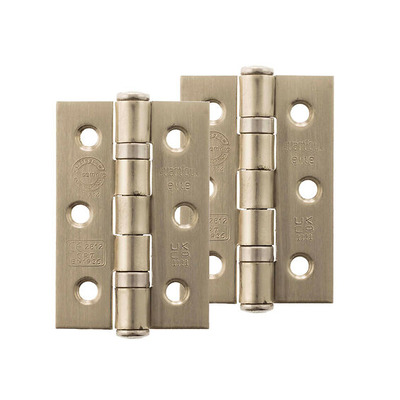 Atlantic Grade 7 Fire Rated 3 Inch Solid Steel Ball Bearing Hinges, Satin Nickel - A2H322SN (sold in pairs) SATIN NICKEL