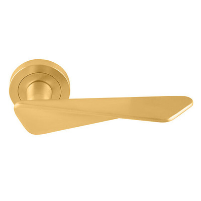 Carlisle Brass Manital Intona Door Handles On Round Rose, Satin Brass - IN5SB (sold in pairs) SATIN BRASS
