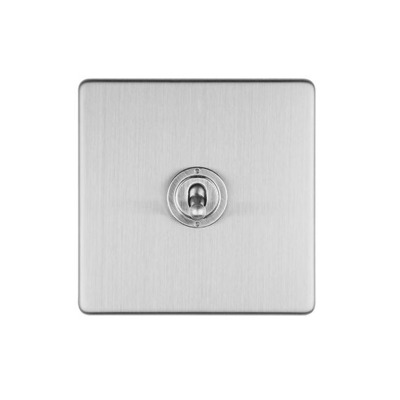 Carlisle Brass Eurolite Concealed 3mm 1 Gang 10 Amp 2 Way Toggle Switch, Satin Stainless Steel - ECSST1SW SATIN STAINLESS STEEL