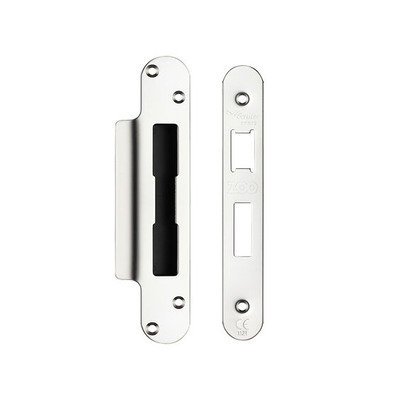 Zoo Hardware Radius Face Plate And Strike Plate Accessory Pack For Sash Lock, Stainless Steel OR PVD Brass - ZLAP10R SATIN STAINLESS STEEL