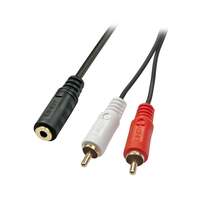 Image of Lindy 0.25m AV Adapter Cable - 3.5mm Female to 2 x RCA Male