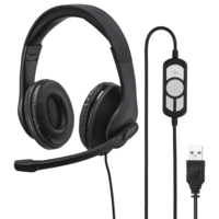 Image of Hama HS-USB300 PC Headset, Stereo, Black with Microphone