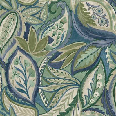Paisley Leaves Wallpaper Blue World of Wallpaper 50460
